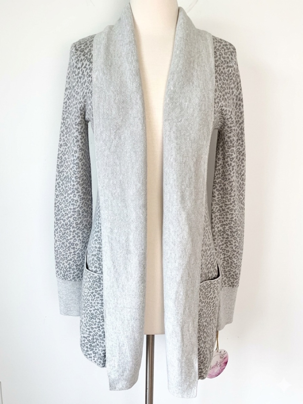 NWT Anthropologie Kaisley Leopard Print Draped Cardigan Sweater S
